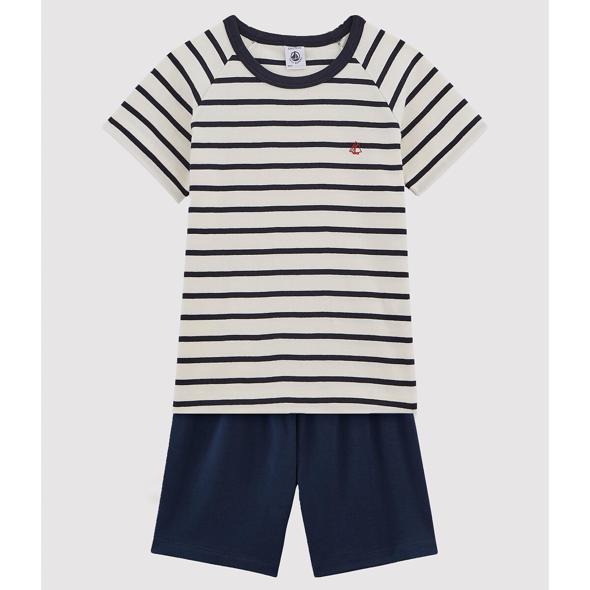 PETIT BATEAU<br>Shorts de pijama listrado 3-12 anos