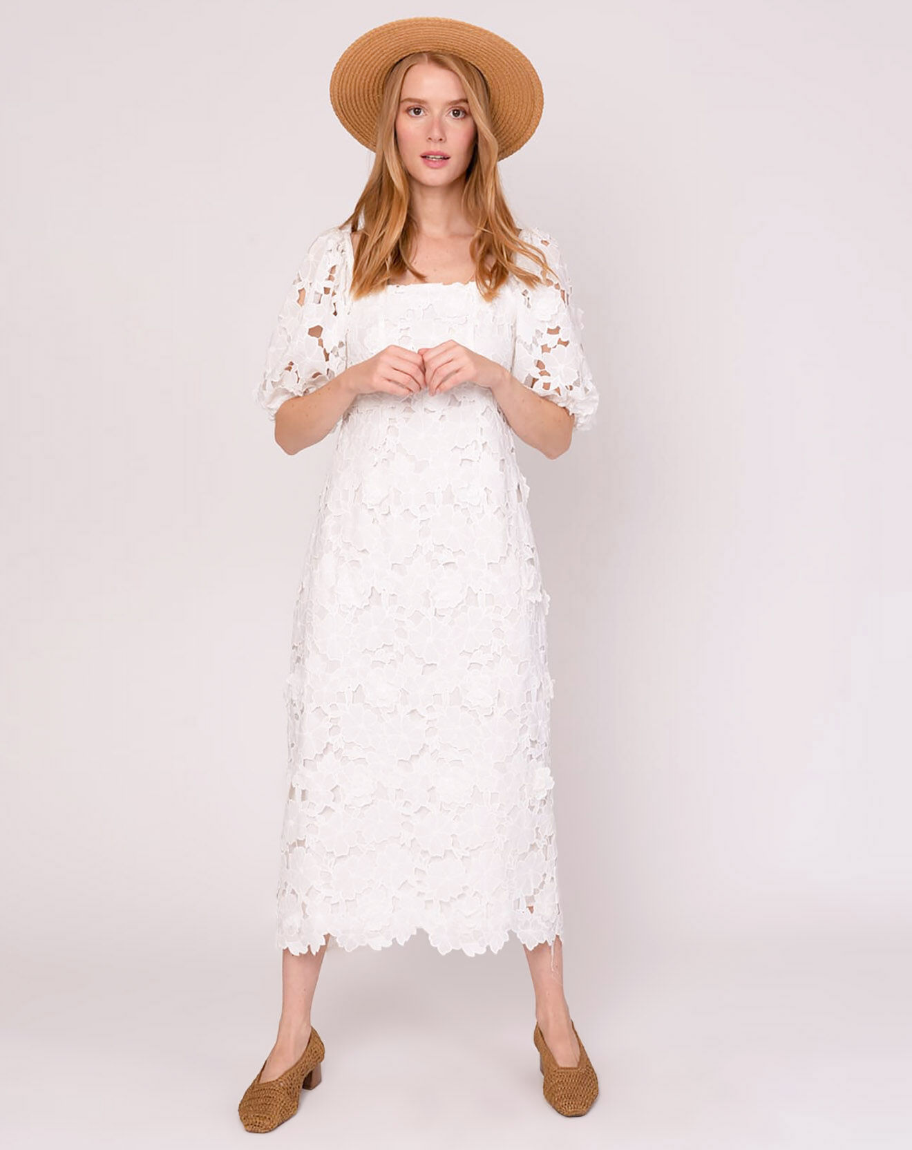 Derhy Robe Provence imprimée blanche