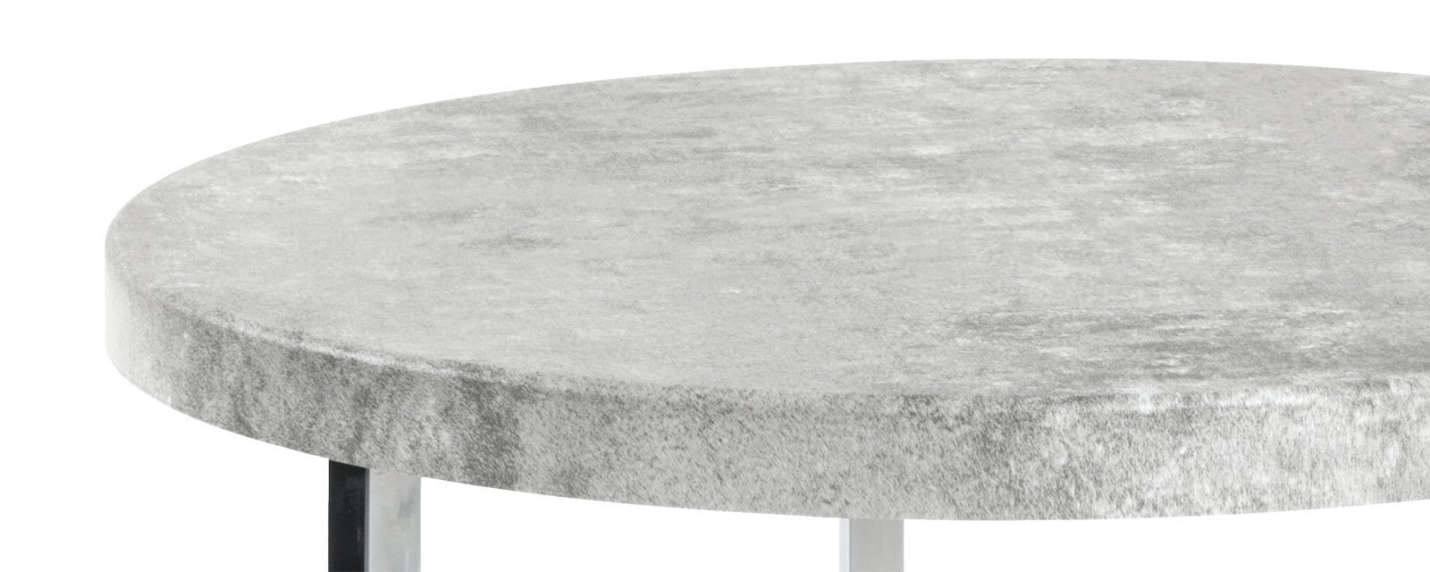 Beistelltisch Elias Ø 45 Beton-Optik/Chromfarbig