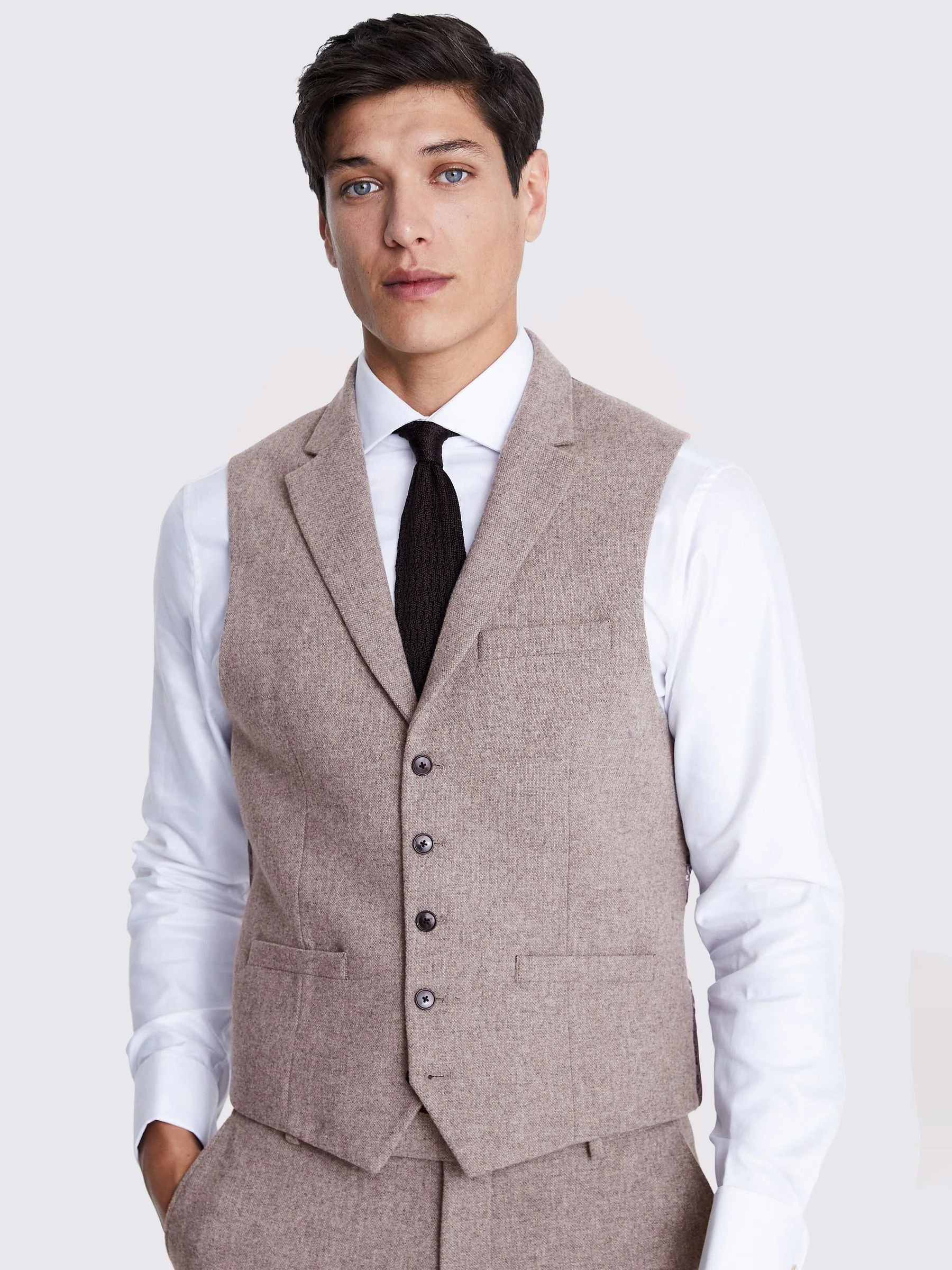 Pastelgeel - MOSS slim-fit Donegal gilet