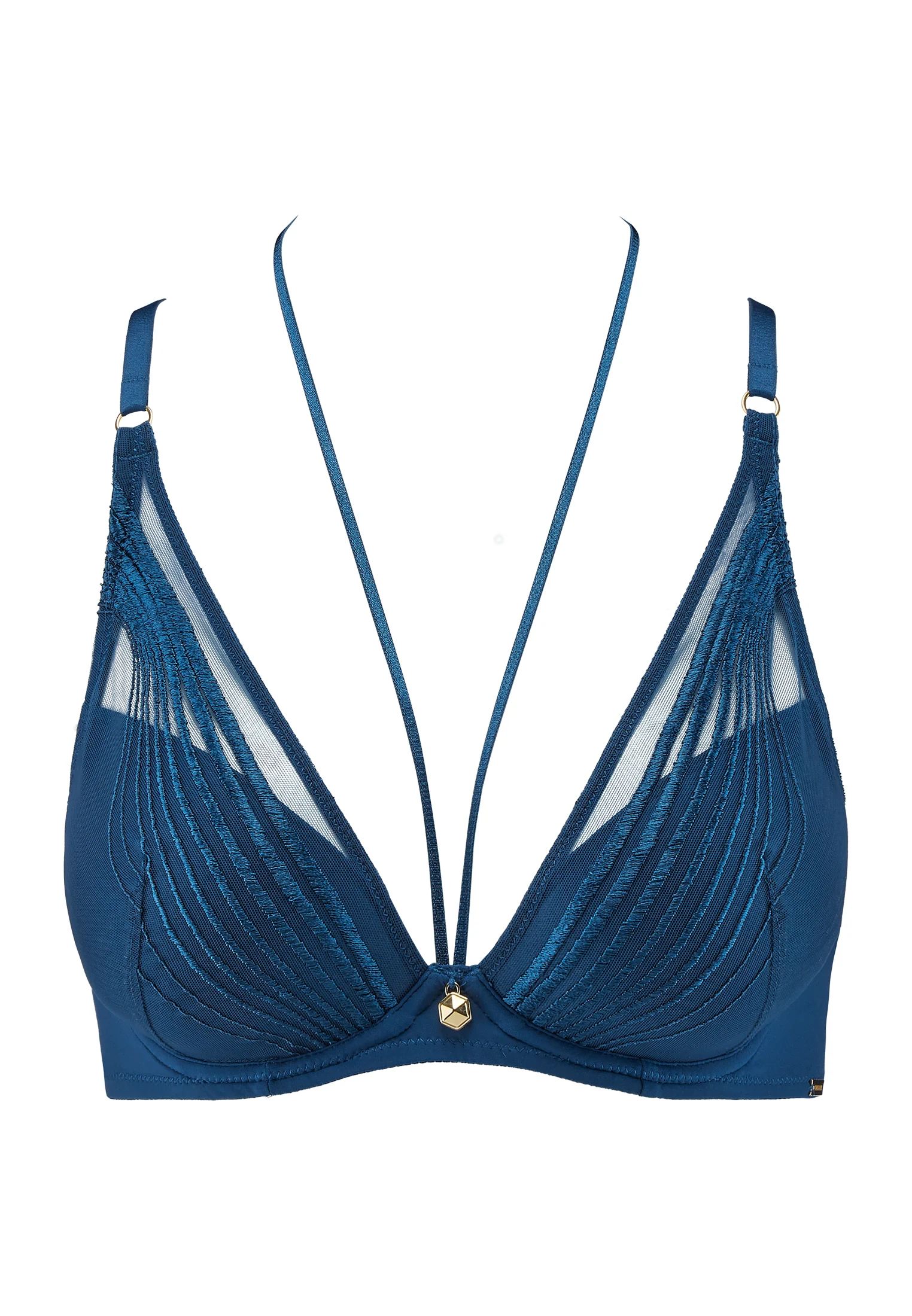 SUMPTUOUS WAVES - Soutien-gorge plunge foulard | Bleu