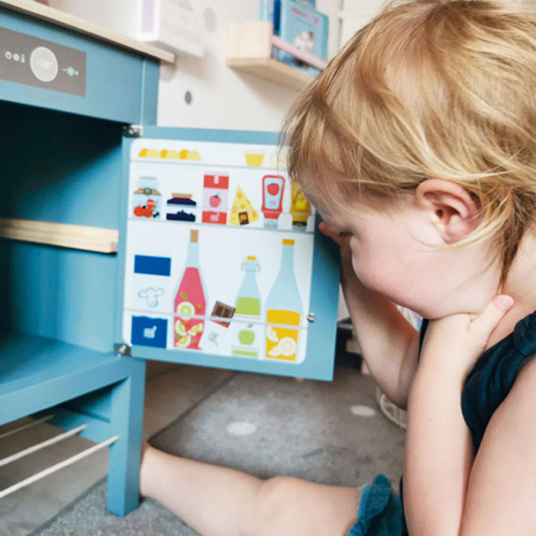 Small Foot-Houten Kinderkeuken Blauw, 7dlg.