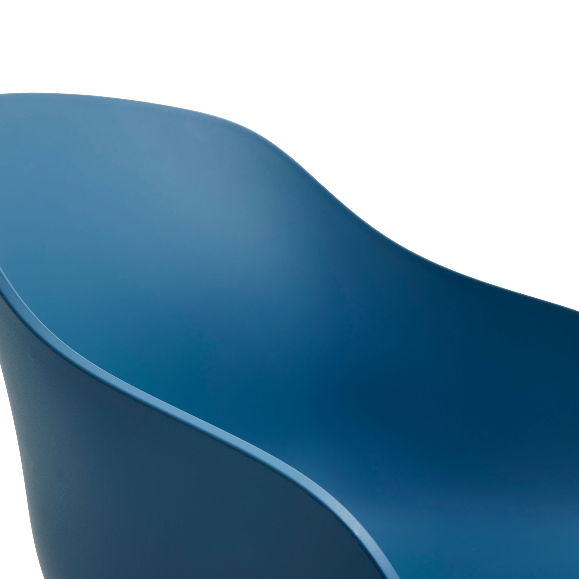 Eetkamerstoel AAC 222 zwart gelakt onderstel azure blue 2.0
