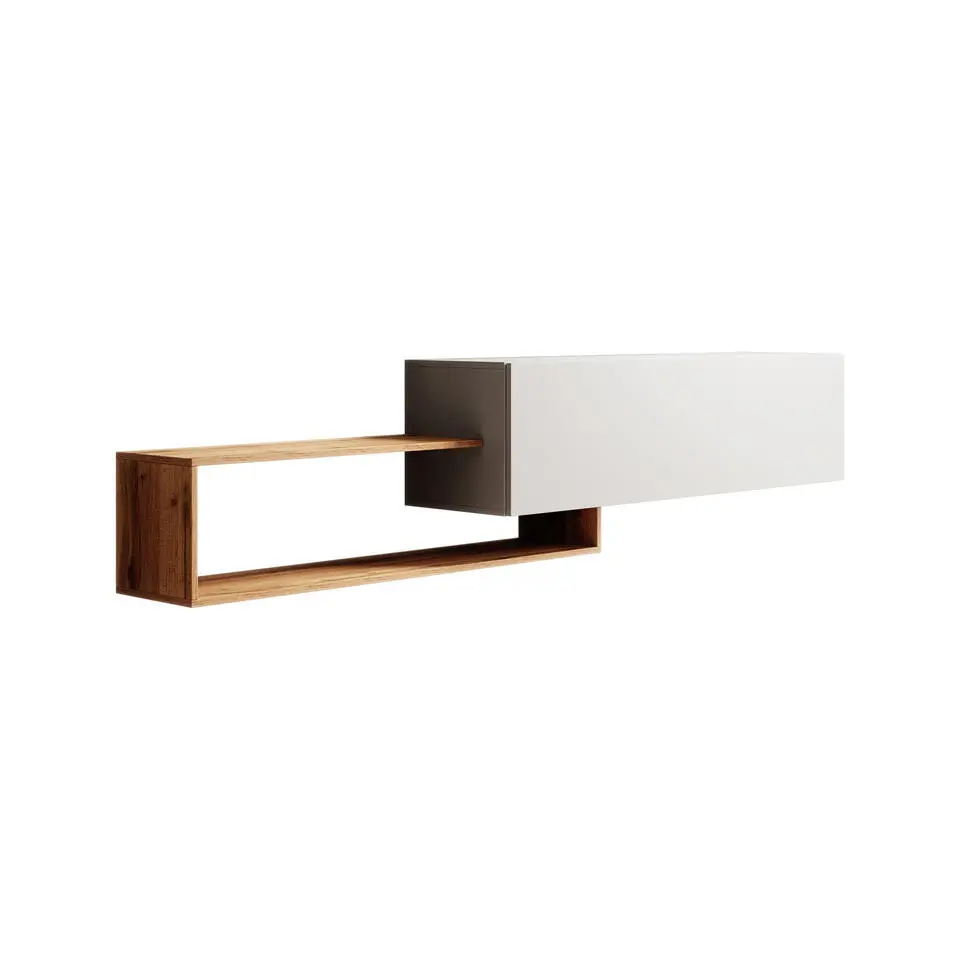 Meubella - TV-Meubel Valdix - Wit - Eiken - 210 cm