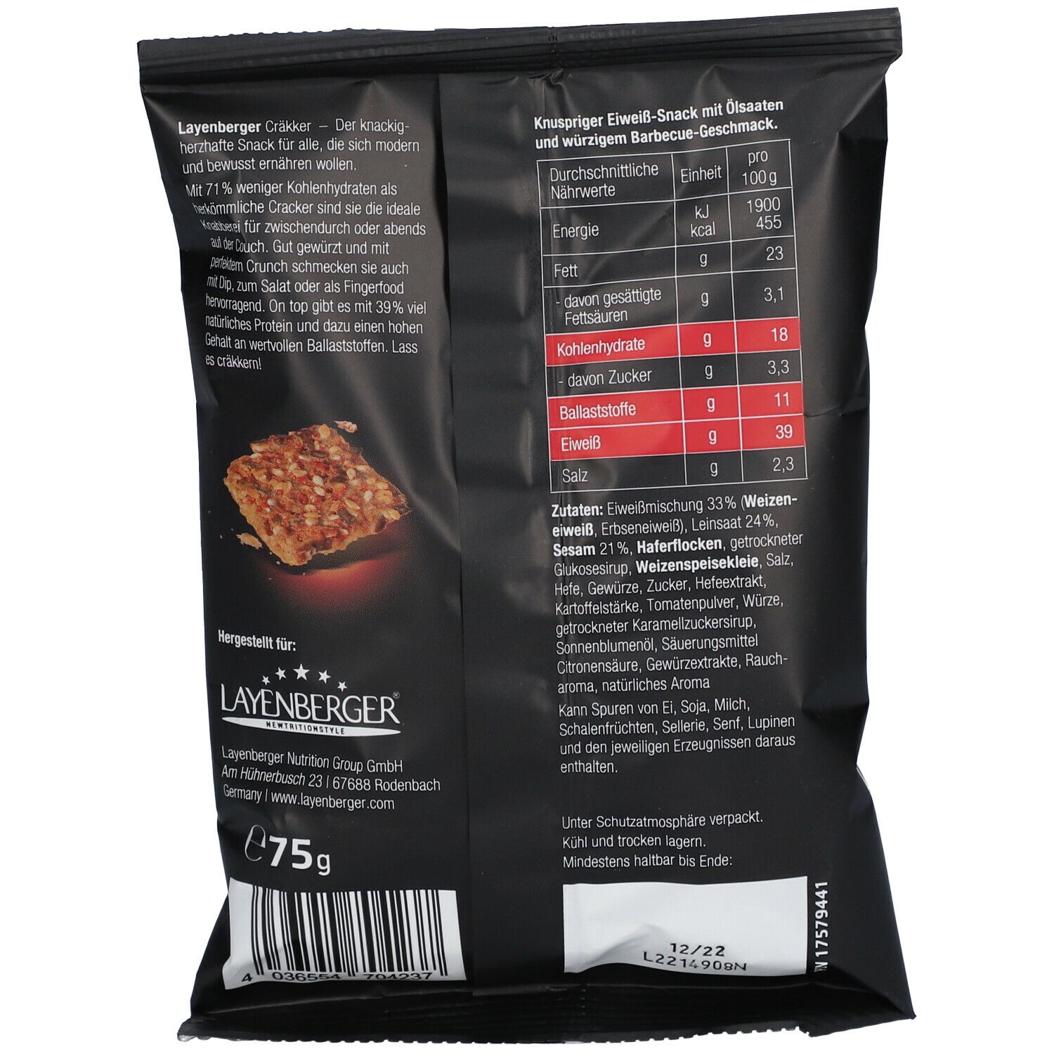 LAYENBERGER® High Protein Cräkker BBQ