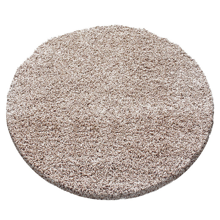Rond hoogpolig vloerkleed - Sade Beige | Tijdloos