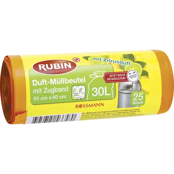 Duft-Müllbeutel mit Zugband 30 l