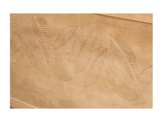 Tête de lit en bois manguier massif gravé L165 cm VIBES
