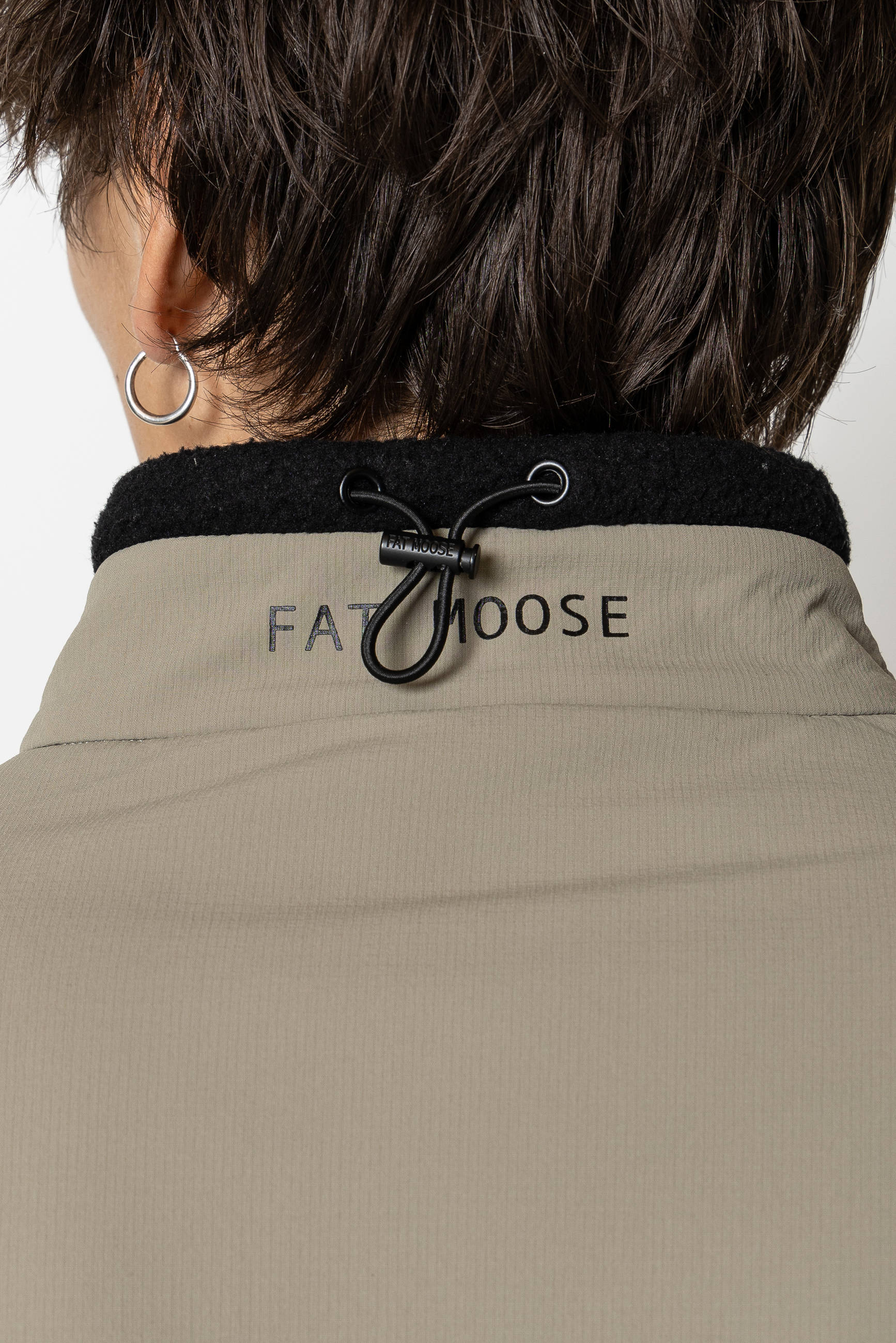 FAT MOOSE fleece vest zwart/beige