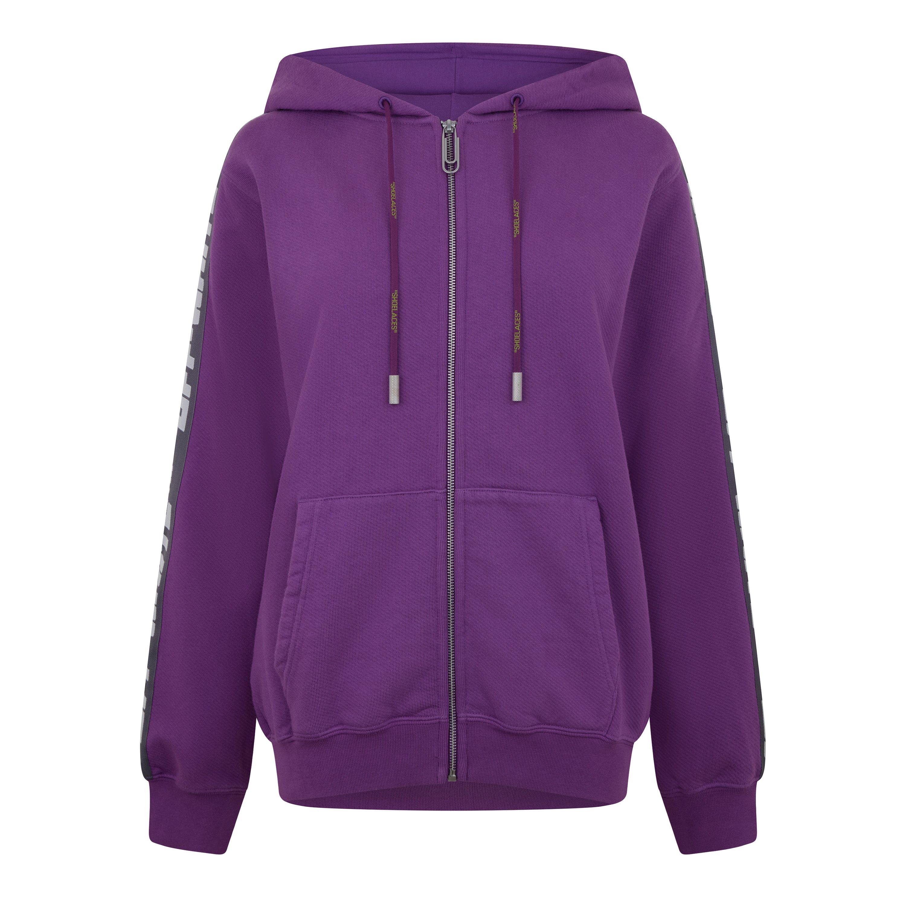 Off White Athl Logo Band Zip Up Hoodie
