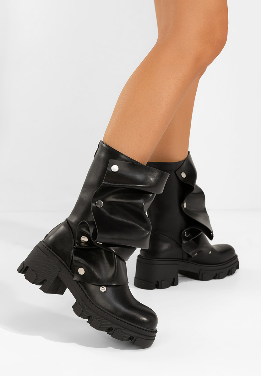 Bottes courtes femme noires Valena