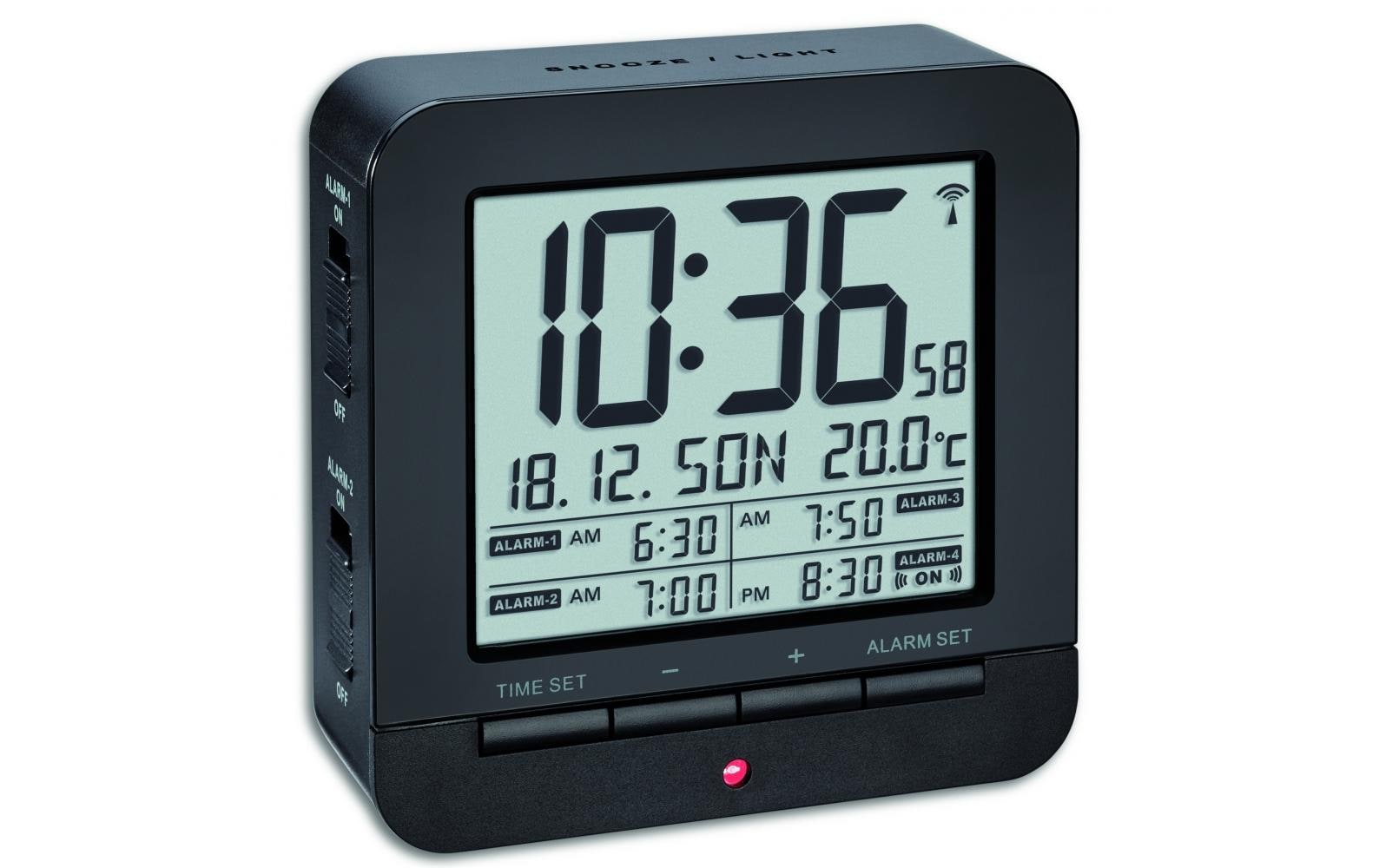 Digitalwecker mit Temperaturanzeige SchwarzFunktwecker mit Snooze-Funktion