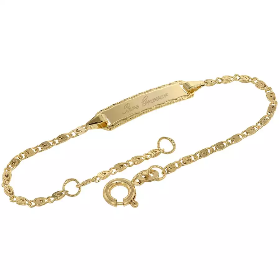 trendor Gravur-Armband für Kinder 333 Gold Armband mit Namen 14 cm gold