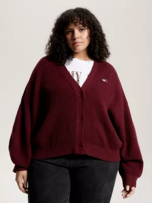 Cardigã Curve Essential com Decote em V Canelado e Modelagem Relaxada