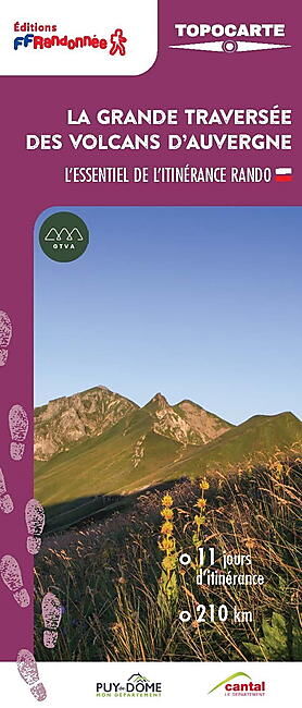 FFRP - TOPOCARTE GRANDE TRAVERSEE DES VOLCANS D'AUVERGNE