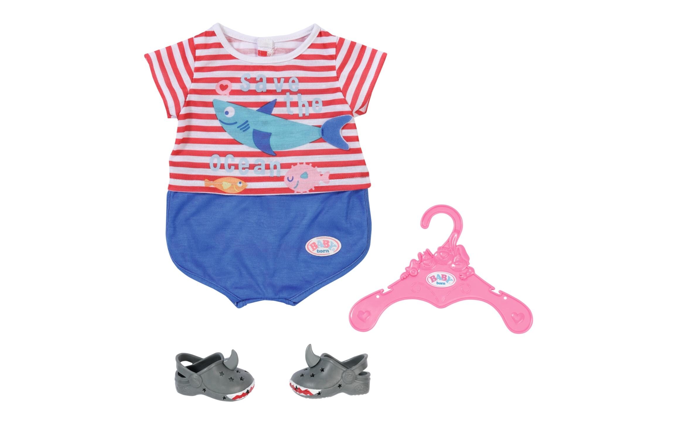 Puppenkleidung Pyjamas & ClogsPuppen-Schlafanzug im Matrosen-Look