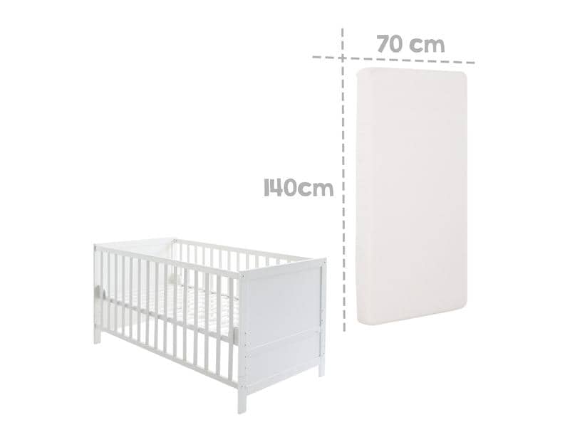 roba Babybett Komplettset Sternenzauber weiss 70 x 140 cm Kombi-Kinderbett umbaubar