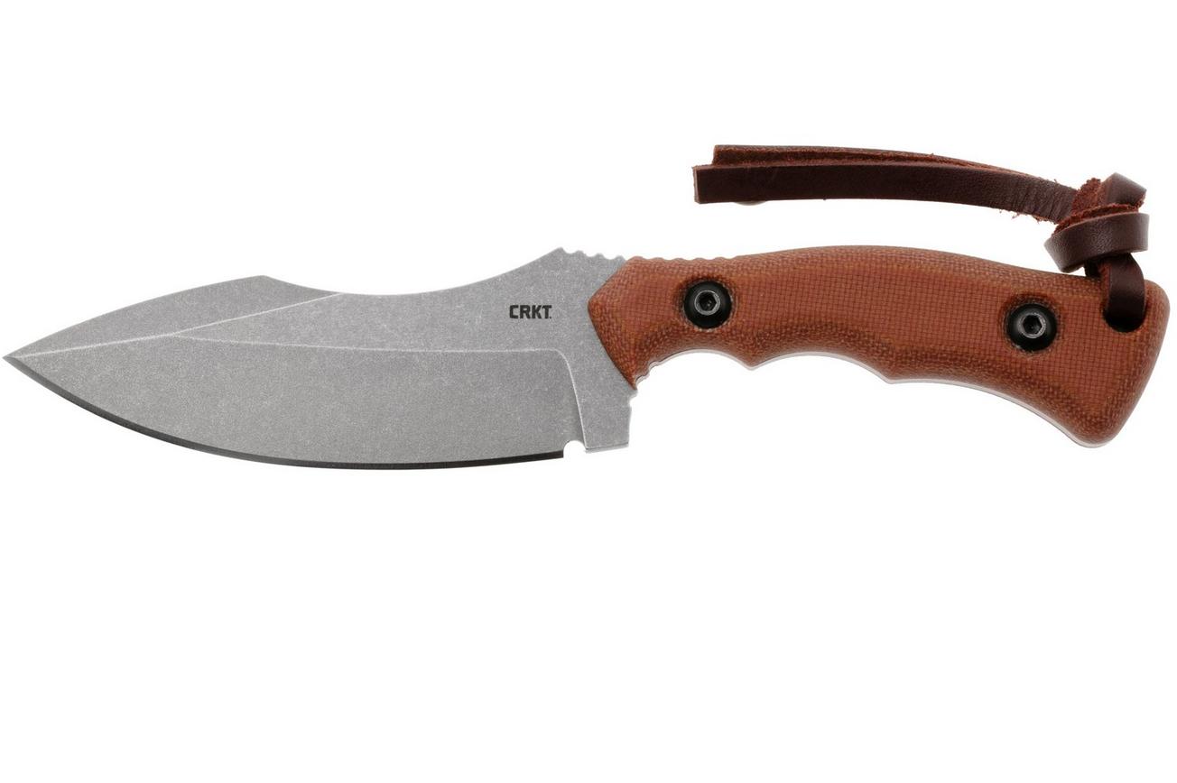CRKT Bugsy Stonewash 3600 Brown Micarta vaststaand mes, Kaila Cumings design