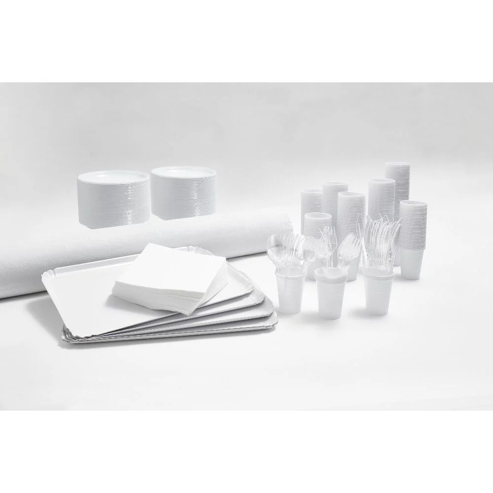 Nappe damassée blanche en papier 100 m