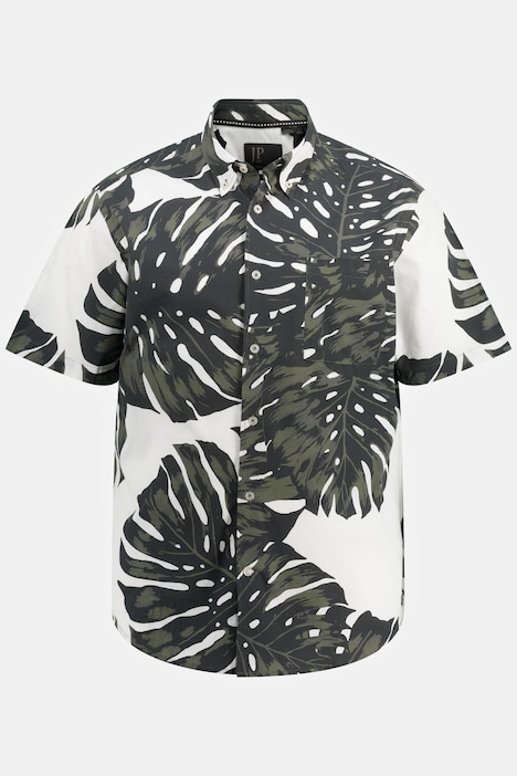 Hemd, Beachwear, Halbarm, Tropical Print, Buttondown-Kragen, Modern Fit
