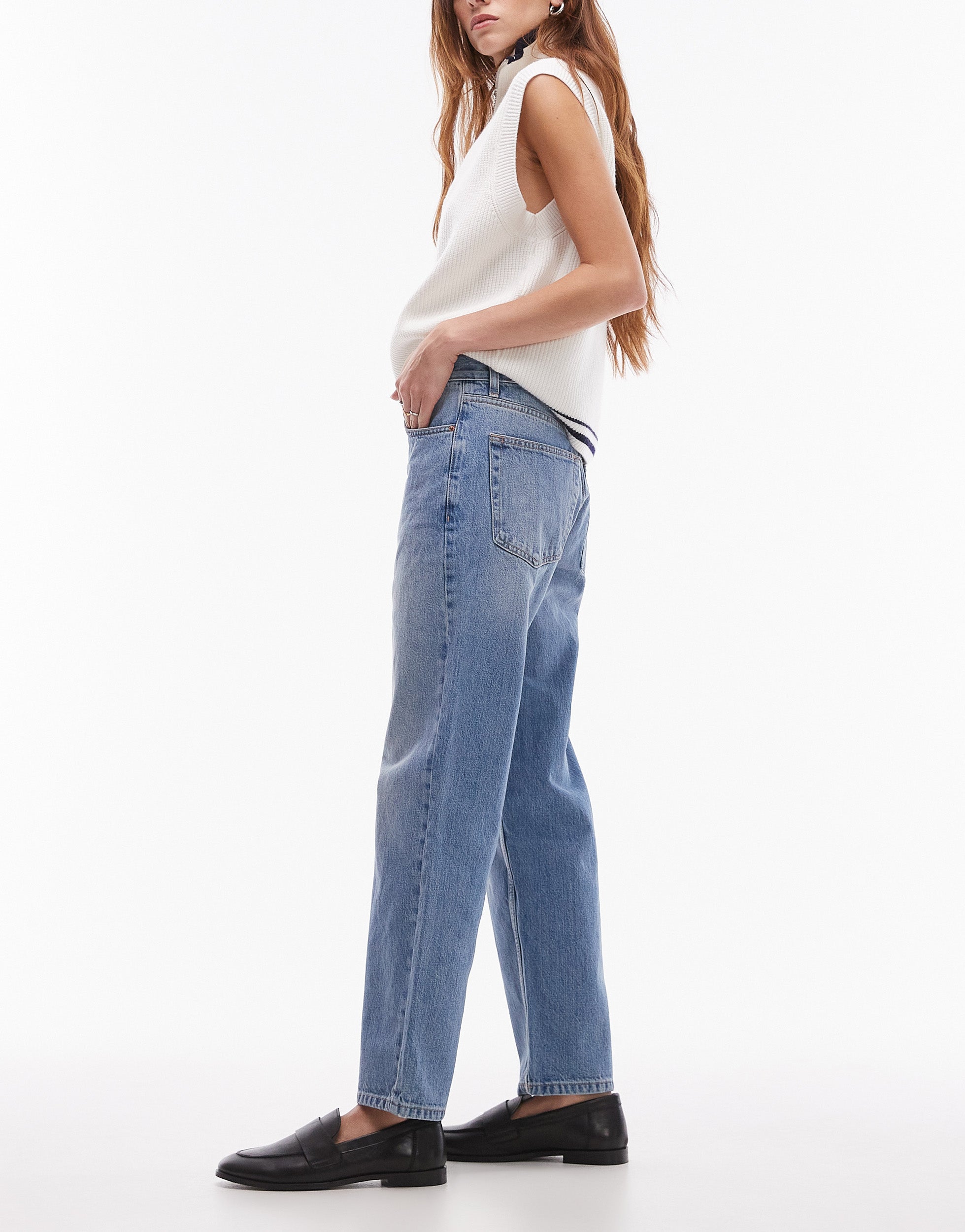 TOPSHOP Mid waist Straight fit Jeans
