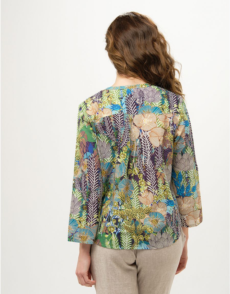 Blouse 100% coton bleu