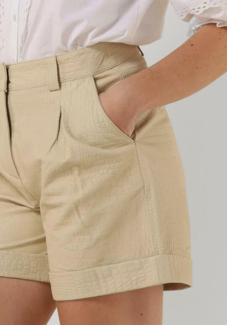 NOTES DU NORD creme notes du nord shorts georgina leather shorts