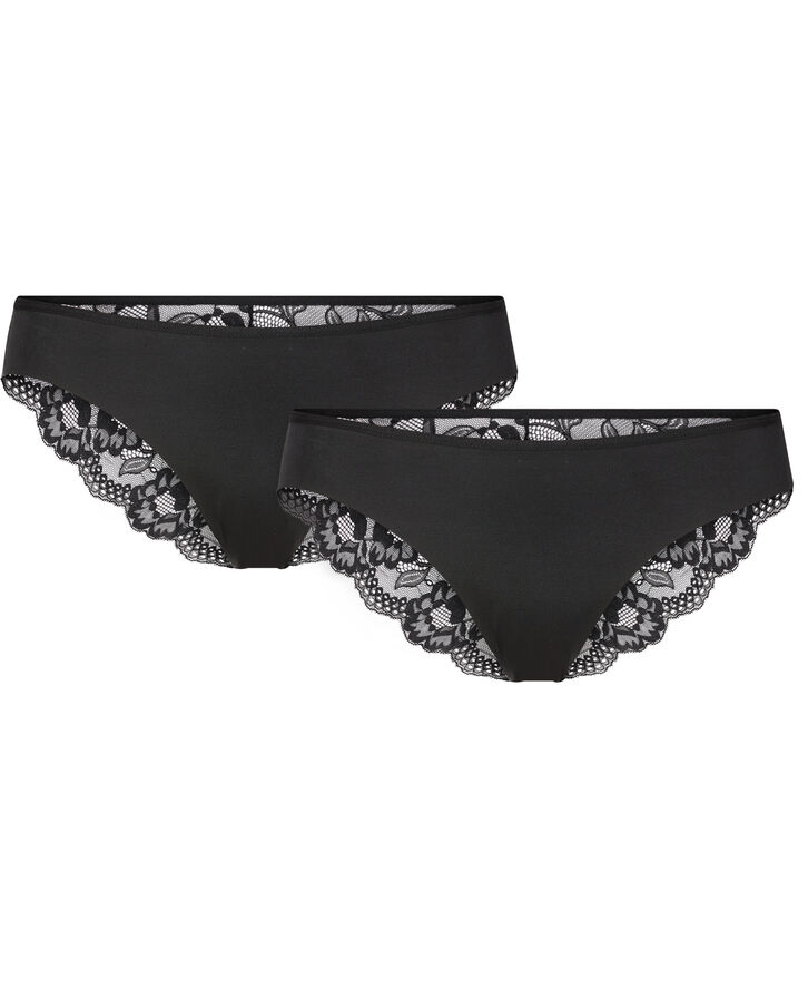 Magasin du Nord Collection Maise 2 lace brief 2-pack Sort