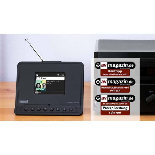 imperial DABMAN i410 BT Compact Hybrid Radio DAB+ / FM / Internett / Bluetooth Svart
