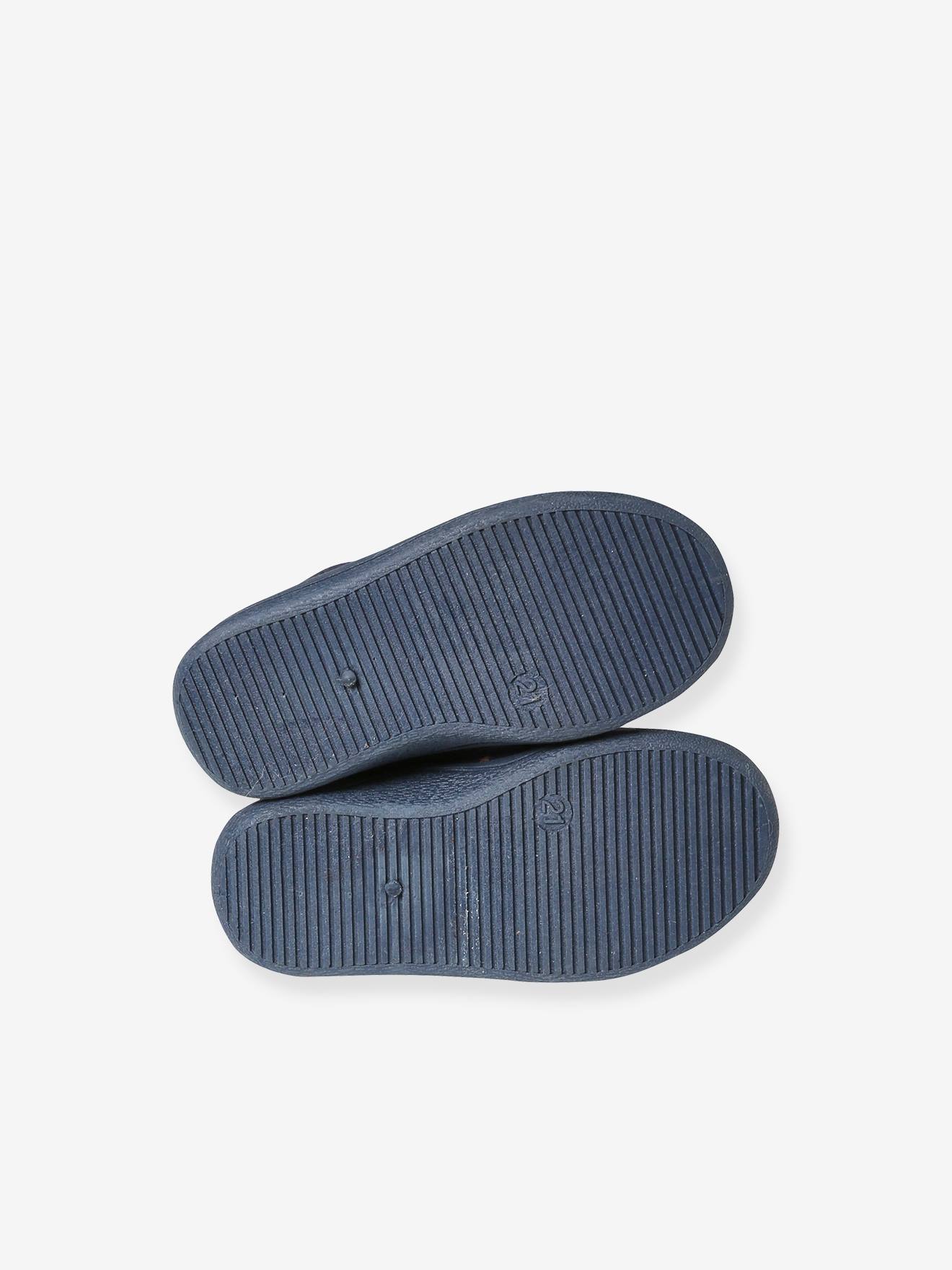 Sapatos de lona azul para bebê com zíper