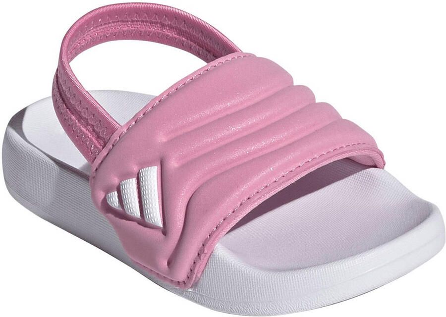 Adidas Sportswear Adilette Estrap 2.0 badslippers met hielbandje roze wit