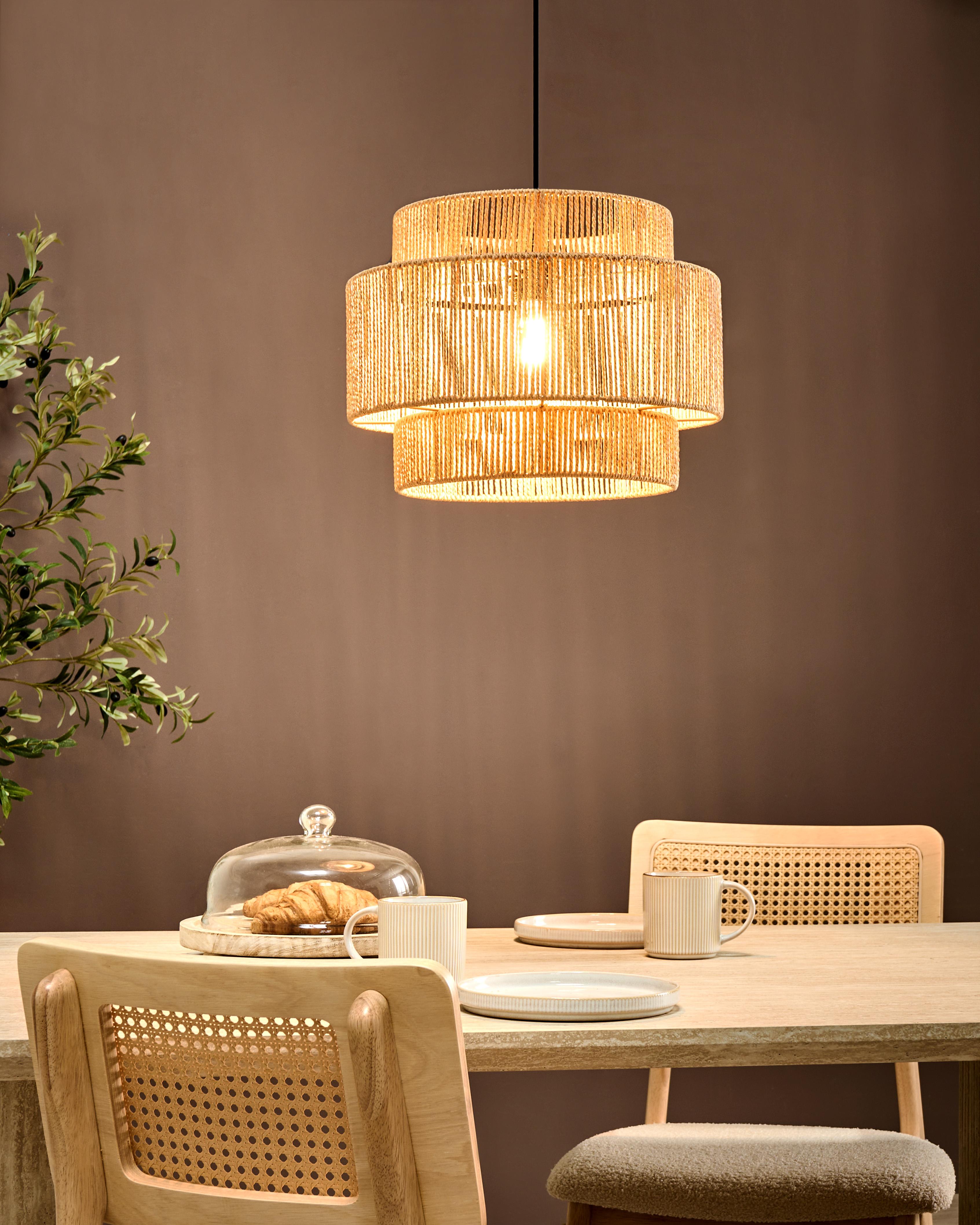 Hanglamp WOKIRO Papierkoord Natuurlijk