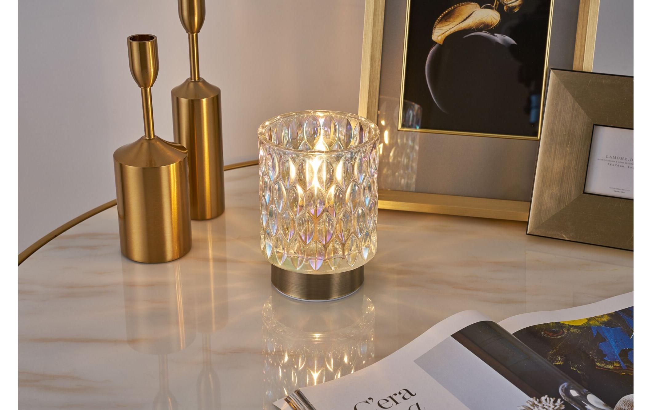 Tischleuchte Clear Glamour, E14, MehrfarbigLeuchte aus Glas/Metall