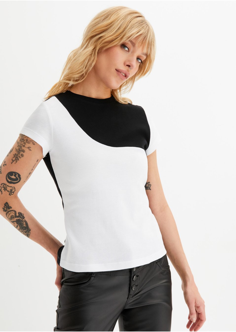 T-shirt color block en coton