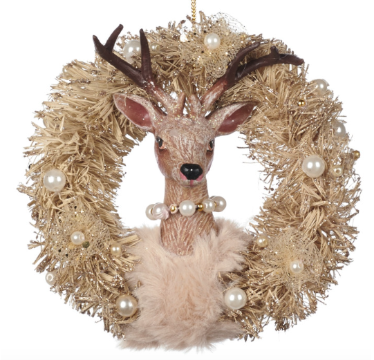 Beau Deco Deer Head In Wreath
