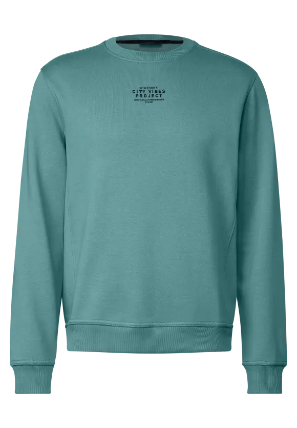 Pullover mit Wording - turquoise green
