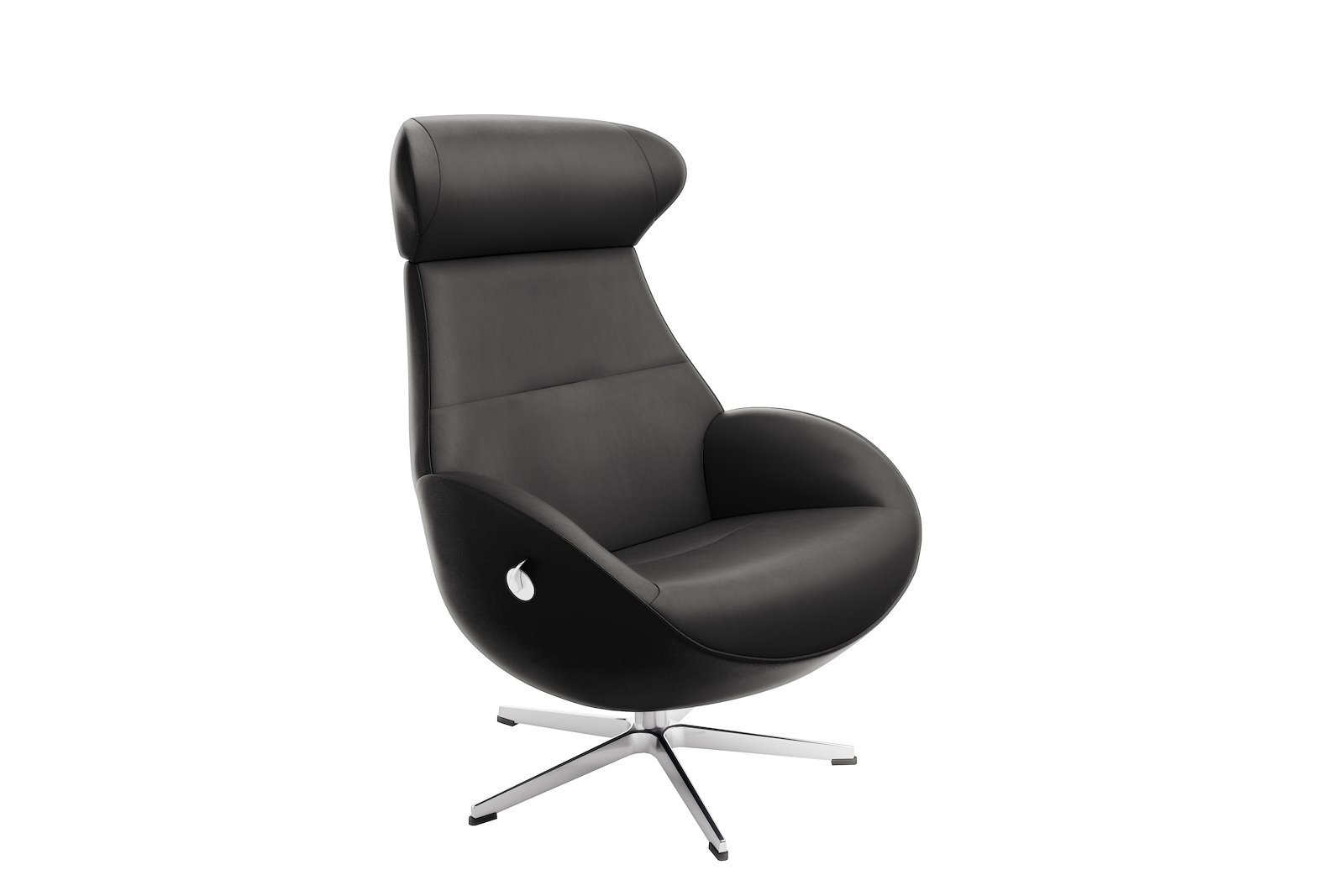 Globe Lenestol I hud Fantasy Black 2514-89 med standard rygg og X-fot understell i aluminium