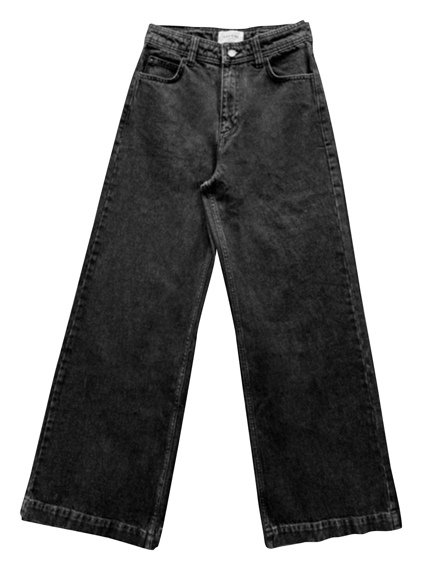 95 - Jean large taille haute en coton | Argent