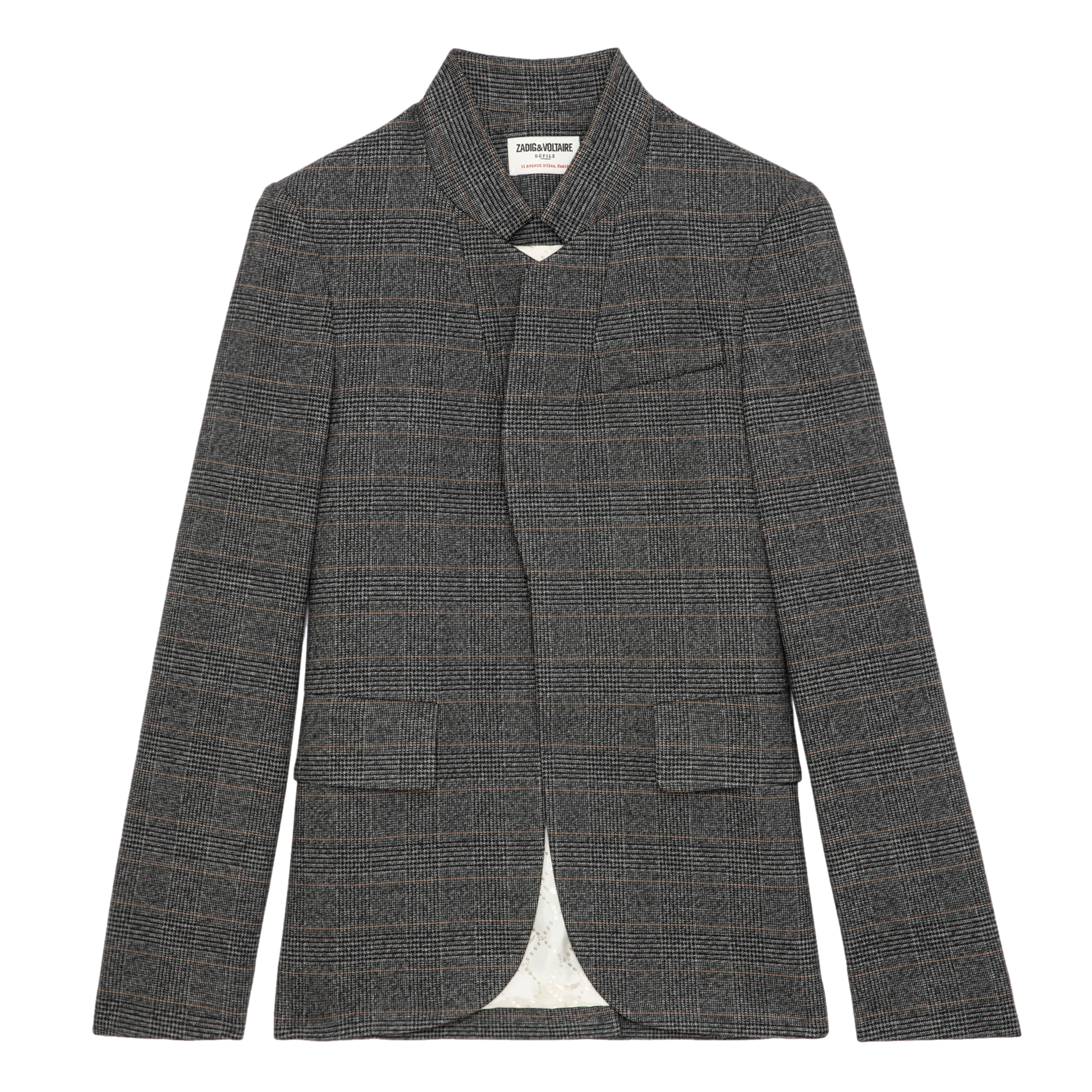 VERY - Blazer col montant droit en fibres recyclées mélangées | Gris