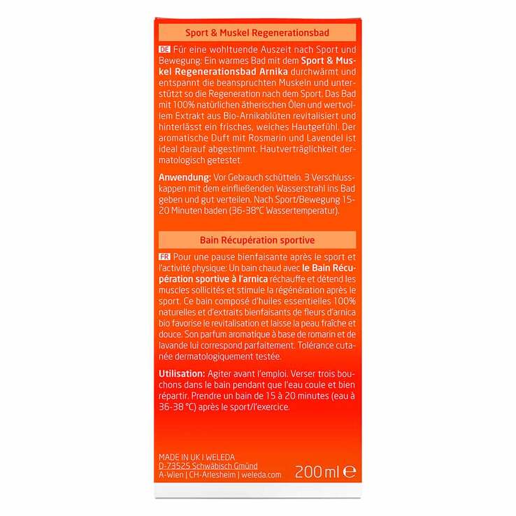 Weleda Sport und Muskel Regenerationsbad Arnika, 200 ml