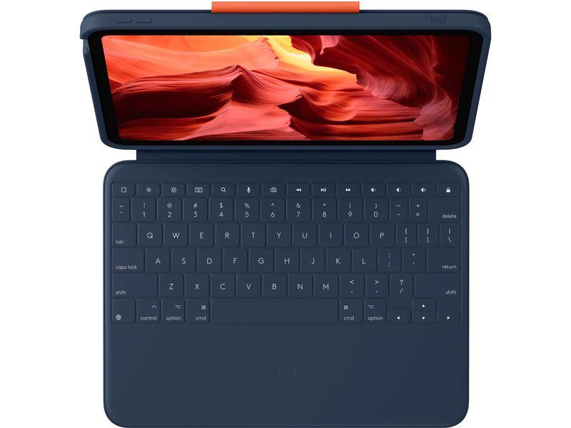 Logitech Tablet Tastatur Cover Rugged Combo 4 EDU Schutzhülle mit integrierter Tastatur für Apple iPad 10. Gen. und iPad (A16/2025)