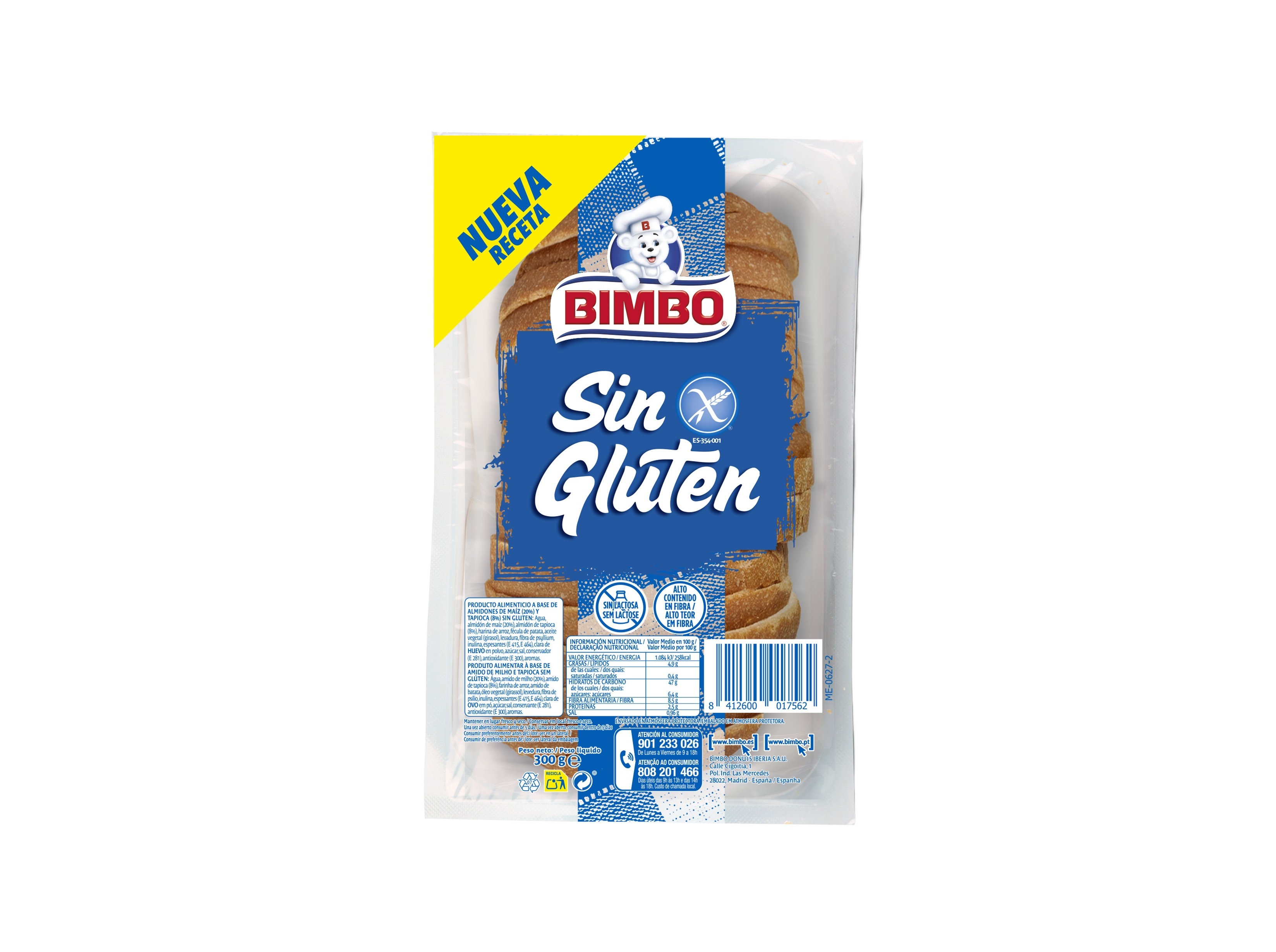 PÃO DE FORMA BIMBO SEM GLÚTEN 300 G
