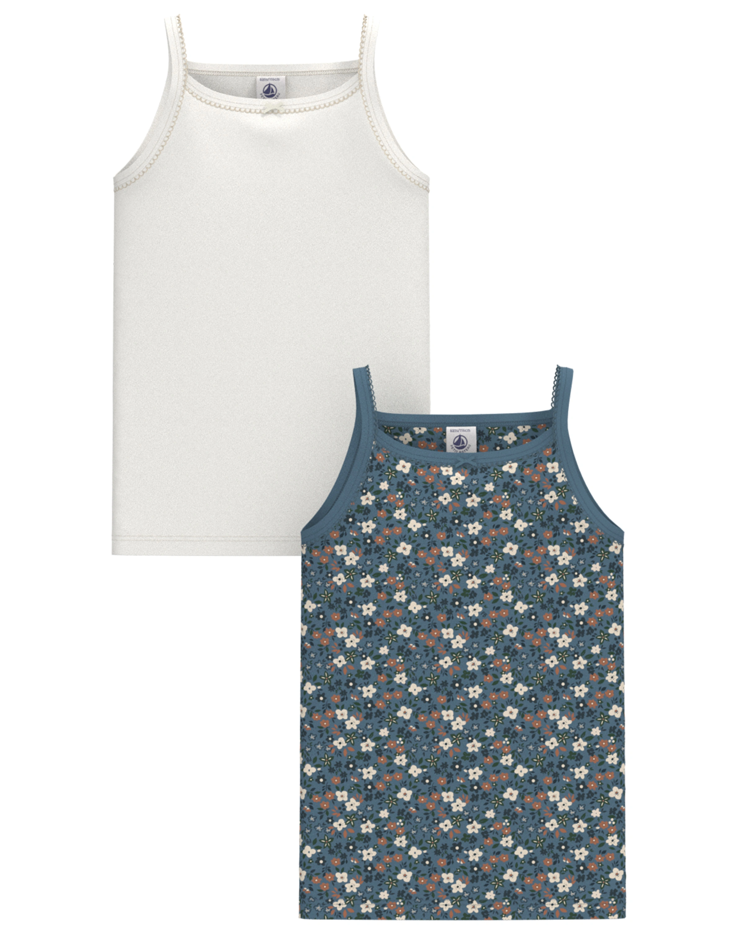 Unterhemd MILLEFLEUR 2er-Set in blau/weiß