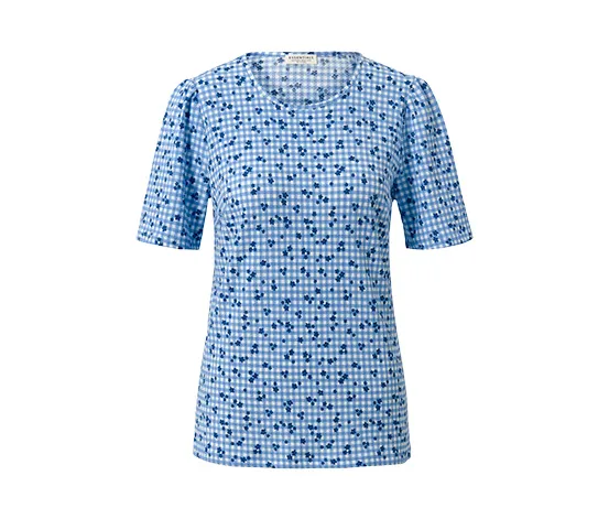 Blusenshirt mit Alloverprint, blau