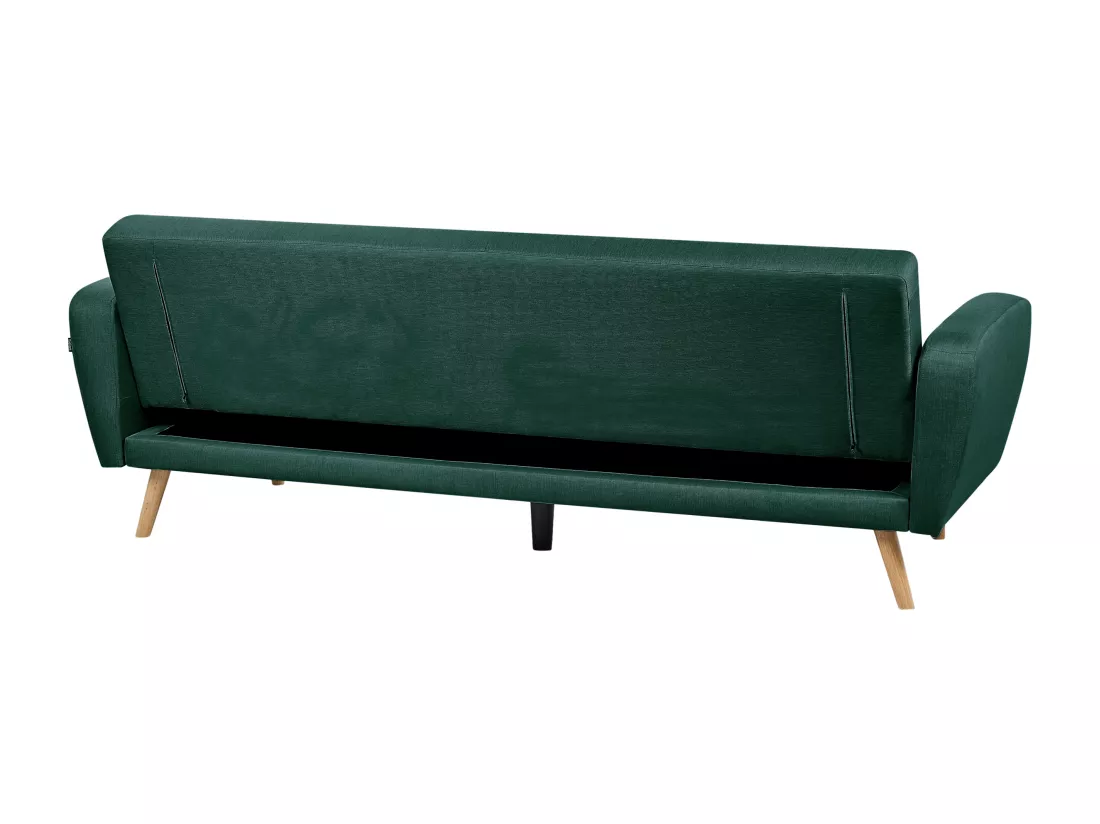 Canapé convertible 3 places en tissu vert FLORLI