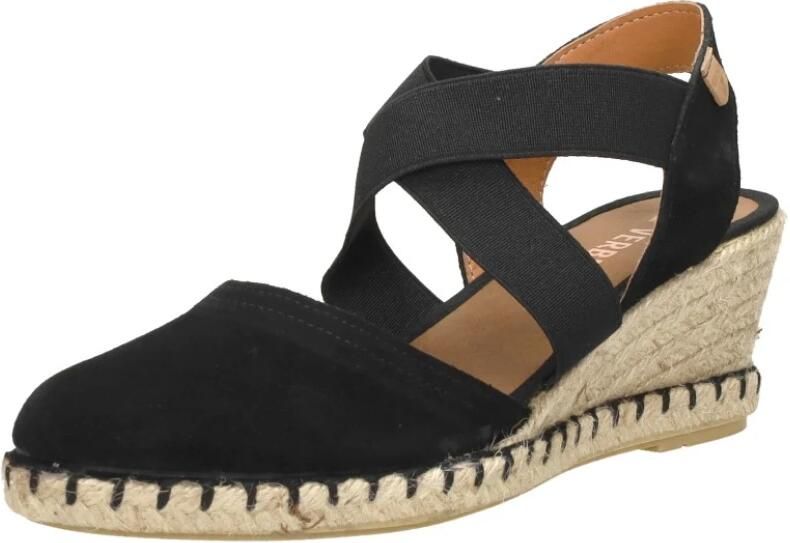 Verbenas Mila Serraje suède espadrilles zwart