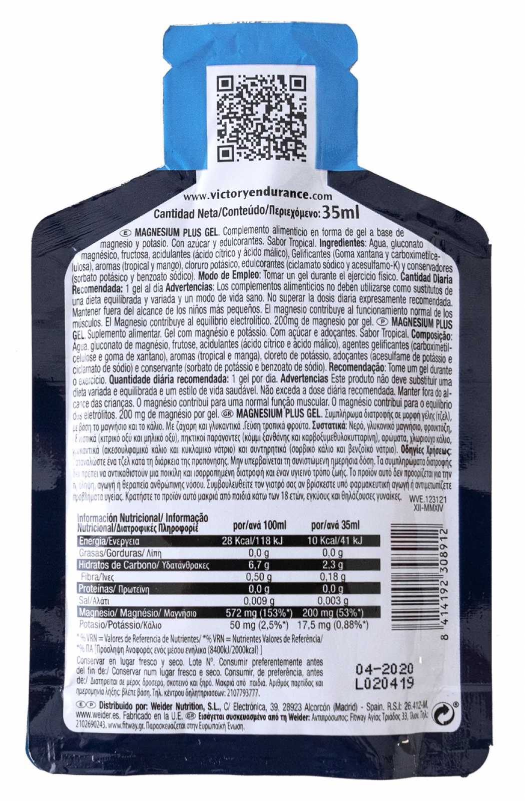Gel Magnesio Plus Victory Endurance 35 ml
