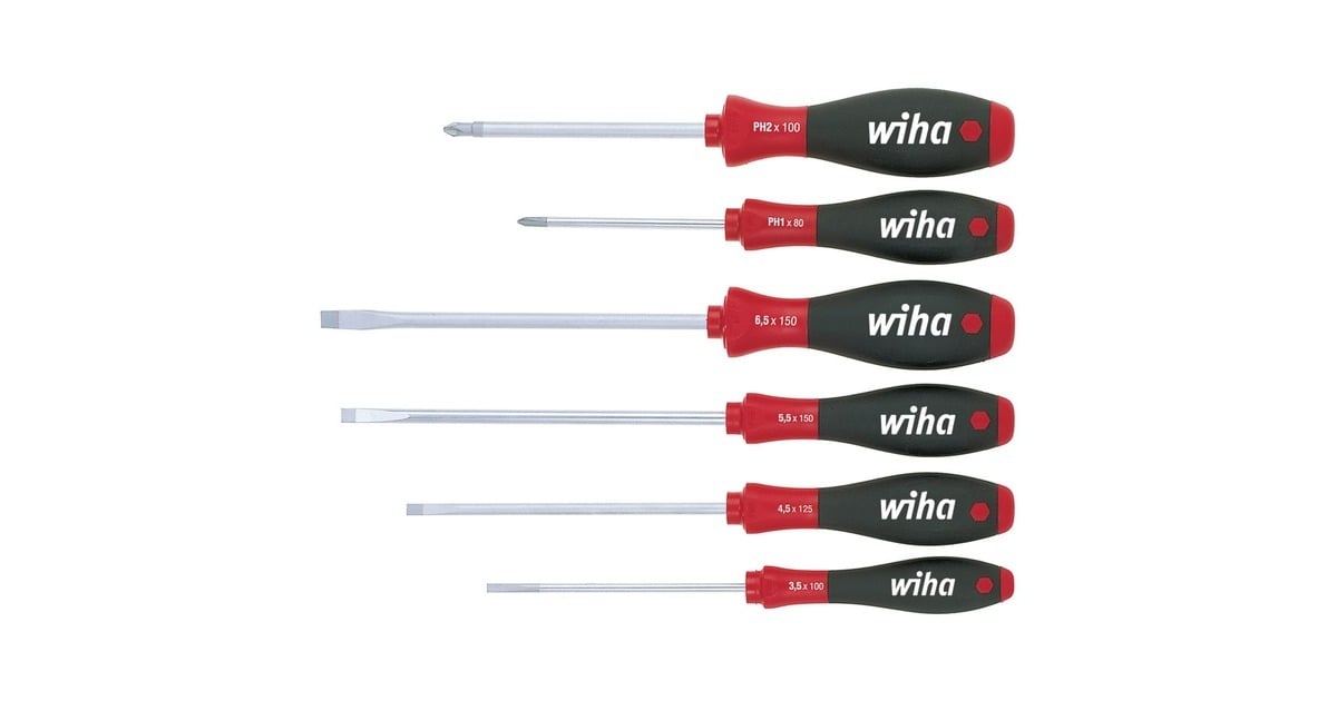 WihaSchroevendraaierset SoftFinish 7152  (Zwart/rood)