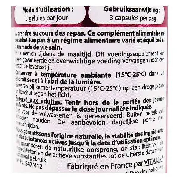 Vit'all+ Cetonas de Framboesa 30 cápsulas vegetais