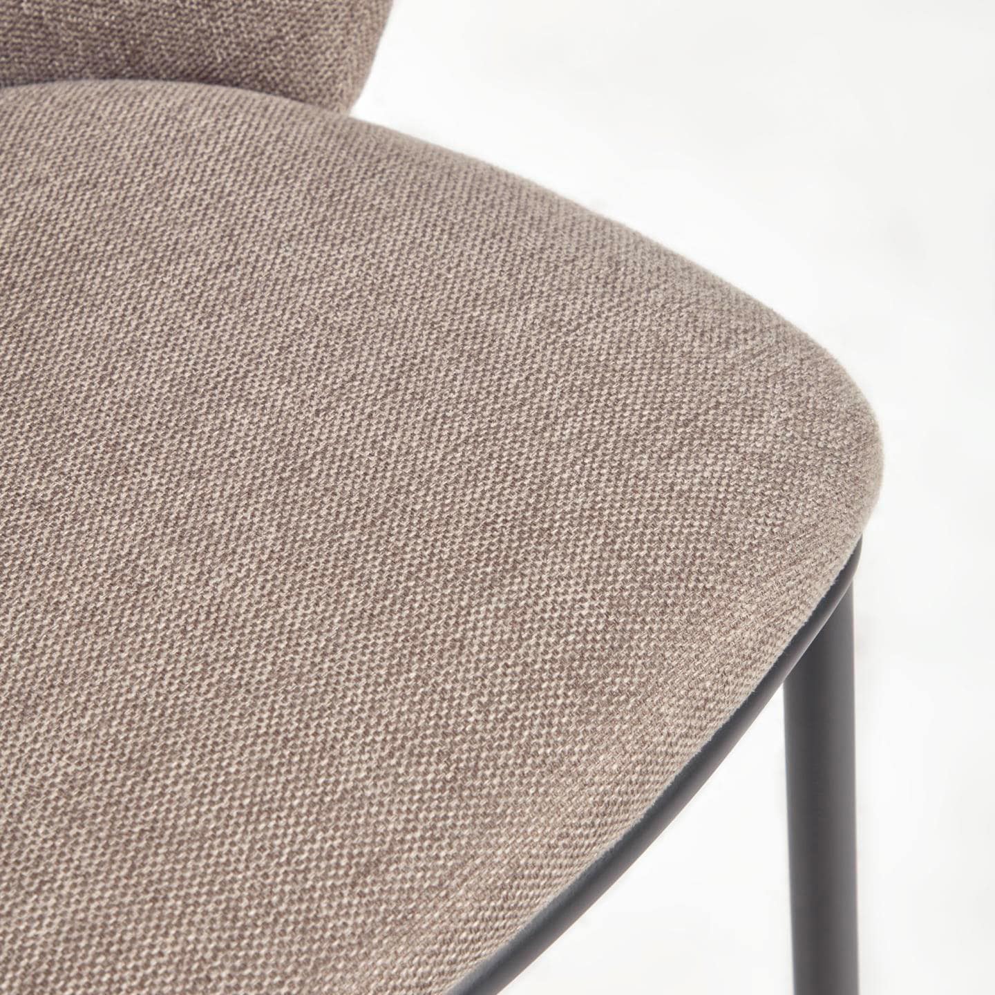 Kave Home Barhocker CISELIA Chenille hellbraun/schwarz